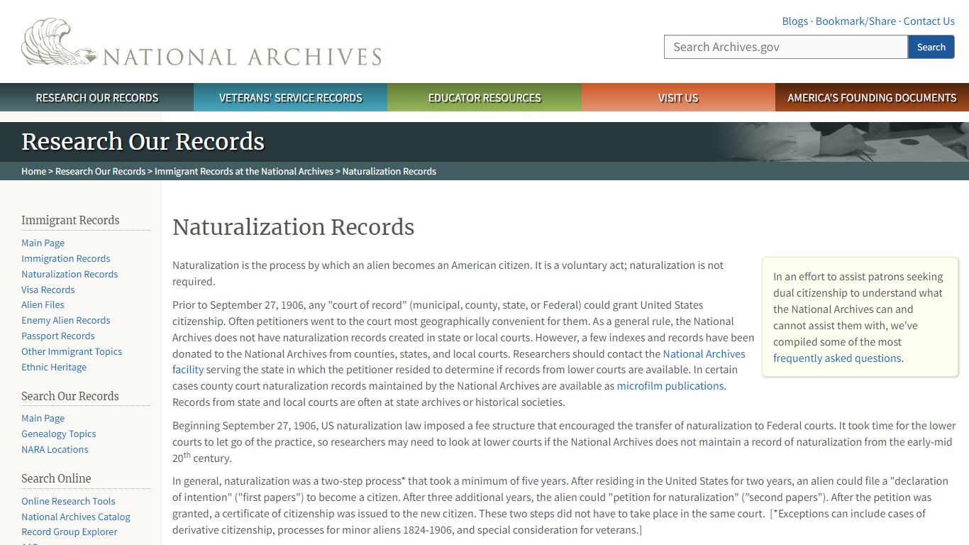 Naturalization Records | National Archives