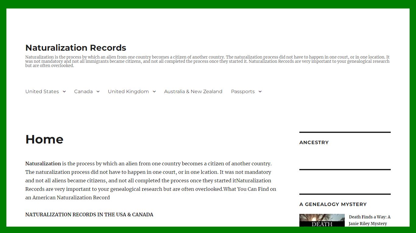 Naturalization Records – Naturalization is the process by which an ...